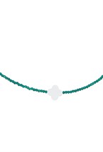 еленый чокер из шпинели с перламутром - фото 128547