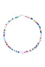 чокер из бисера со вставкой из жемчуга - фото 128548