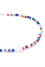 чокер из бисера со вставкой из жемчуга - фото 128549