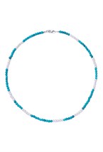 чокер с бирюзовым говлитом и жемчугом - фото 128556