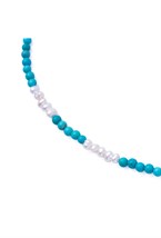 чокер с бирюзовым говлитом и жемчугом - фото 128557