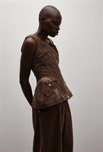 Корсет с баской вельветовый - фото 128719