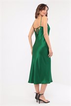 Зеленое шелковое платье - фото 128925