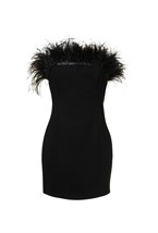 Платье бюстье с перьями - фото 129520