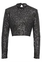 Блуза с пайетками черная - фото 129695