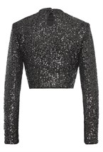 Блуза с пайетками черная - фото 129696