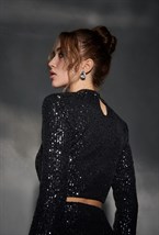 Блуза с пайетками черная - фото 129698