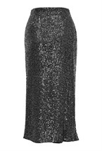 Юбка с пайеткамии черная - фото 129701