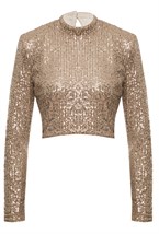 Блуза с пайетками бронза - фото 129704