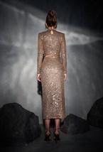 Блуза с пайетками бронза - фото 129707