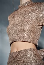 Блуза с пайетками бронза - фото 129709