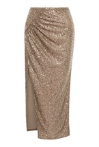 Юбка с пайеткамии бронза - фото 129711