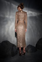 Юбка с пайеткамии бронза - фото 129715