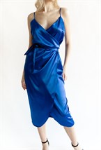 Шелковое платье на запах - фото 129815