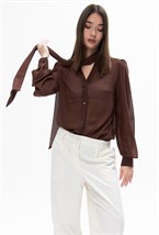 Шифоновая блуза Indélébile (brun) - фото 129887