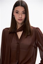 Шифоновая блуза Indélébile (brun) - фото 129888