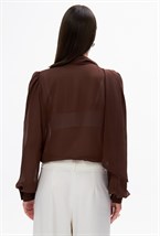 Шифоновая блуза Indélébile (brun) - фото 129889