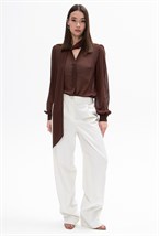 Шифоновая блуза Indélébile (brun) - фото 129890