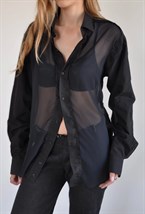 Рубашка с шифоновой вставкой - фото 129925