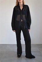 Рубашка с шифоновой вставкой - фото 129926