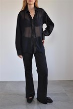 Рубашка с шифоновой вставкой - фото 129927