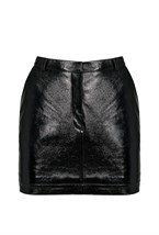 «Glow» Юбка мини из лакированной кожи - фото 132020