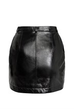 «Glow» Юбка мини из лакированной кожи - фото 132021