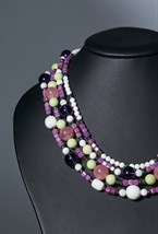 Бусы кварц, аметист - фото 132964