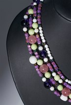 Бусы кварц, аметист - фото 132967