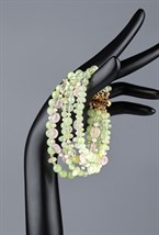 Браслет пренит, розовый кварц - фото 132989