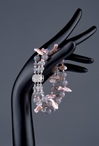 Браслет халцедон, жемчуг - фото 132991