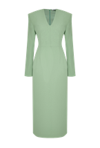 Платье с объёмными плечами - фото 133725