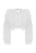 Жакет со страусиными перьями - фото 133776