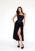 DANIEL атласное корсетное платье миди - фото 133914