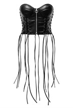 FUSION Кожаный корсетный топ - фото 133995