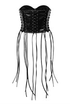 FUSION Кожаный корсетный топ - фото 133996