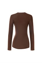 “Silhouette” Лонгслив с драпировкой на груди - фото 134514