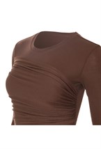 “Silhouette” Лонгслив с драпировкой на груди - фото 134515