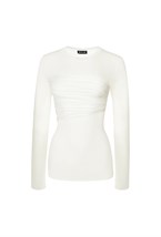 “Silhouette” Лонгслив с драпировкой на груди - фото 134516