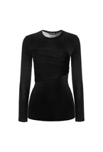 “Silhouette” Лонгслив с драпировкой на груди - фото 134519