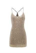 Платье-комбинация мини с пайетками PEARL - фото 134841