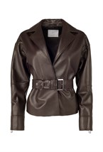 Куртка кожаная с мехом - фото 135010