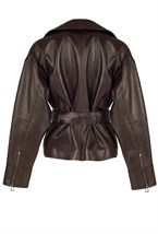 Куртка кожаная с мехом - фото 135011