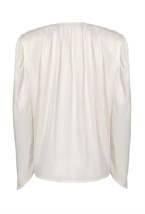 "Draped-detailing blouse" Блуза с объемными плечами - фото 135084