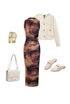 Длинное платье под горло без рукавов bordo - фото 135949