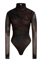 Боди с длинным рукавом brown - фото 136000