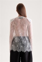 Лонгслив кружевной с плечиками - фото 136084