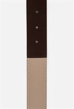 Ремень колорблок капучино-коричневый - фото 136237