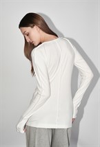 Лонгслив Инсайд аут белого цвета - фото 136753