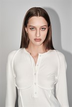 Лонгслив Инсайд аут белого цвета - фото 136755